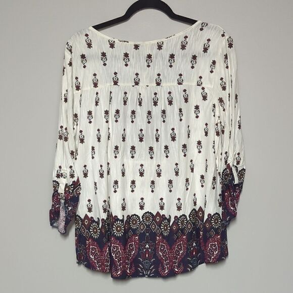 Vintage America Blues Cream Long Sleeve Blouse - Picture 6 of 7